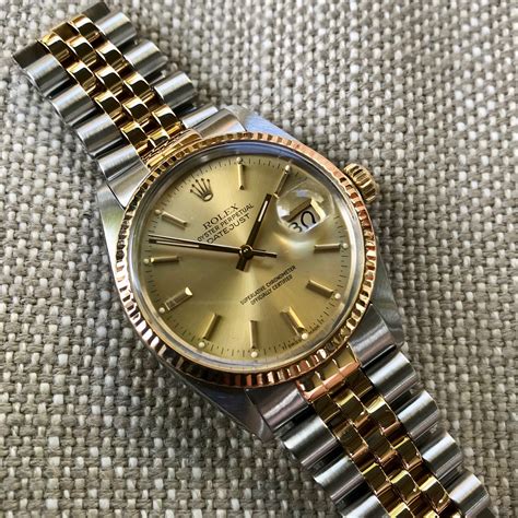 date just rolex mens gold 2 tone|Rolex two tone Datejust price.